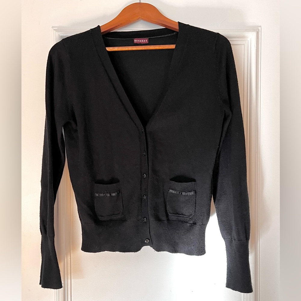 Cute Women's Black Cardigan Sweater